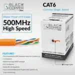 Black Copper Cat-6 UTP Single Jacket Orange